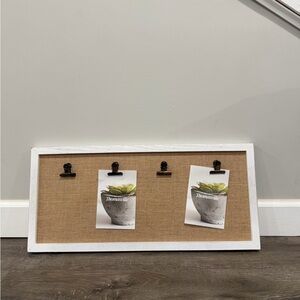 White and Brown Wall Decor with Clips